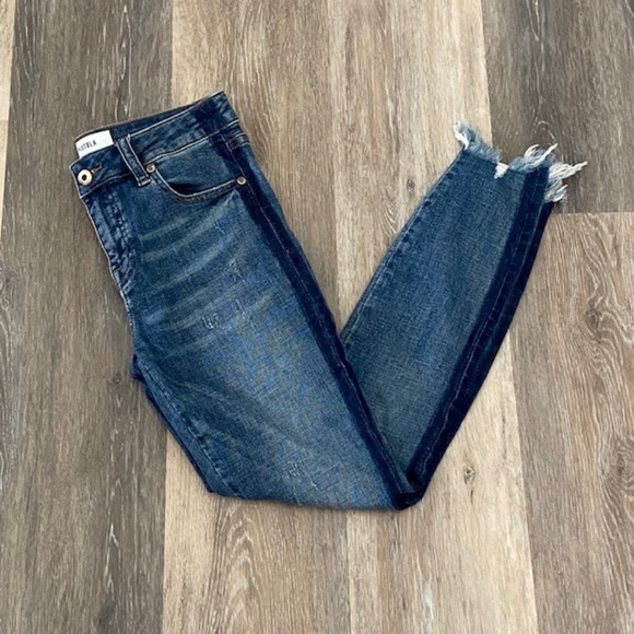 PISTOLA Audrey Sidestripe Distressed Raw Hem Jeans - Picture 3 of 11